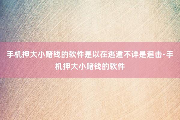 手机押大小赌钱的软件是以在逃遁不详是追击-手机押大小赌钱的软件