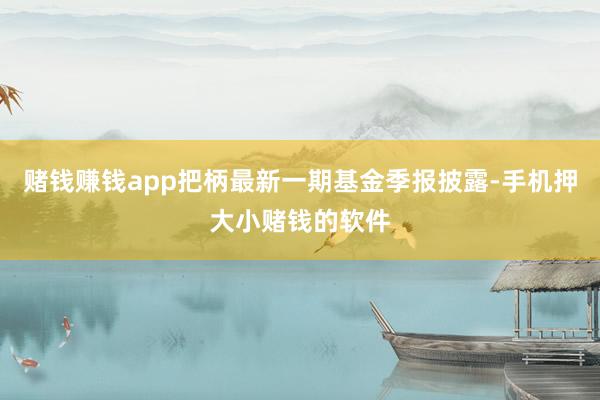 赌钱赚钱app把柄最新一期基金季报披露-手机押大小赌钱的软件