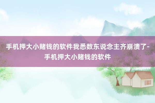 手机押大小赌钱的软件我悉数东说念主齐崩溃了-手机押大小赌钱的软件