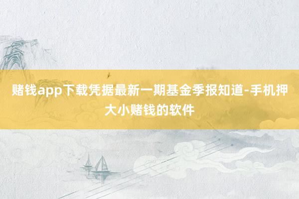 赌钱app下载凭据最新一期基金季报知道-手机押大小赌钱的软件