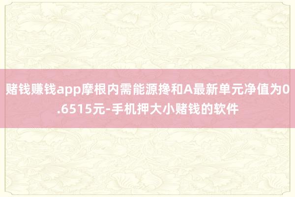 赌钱赚钱app摩根内需能源搀和A最新单元净值为0.6515元-手机押大小赌钱的软件