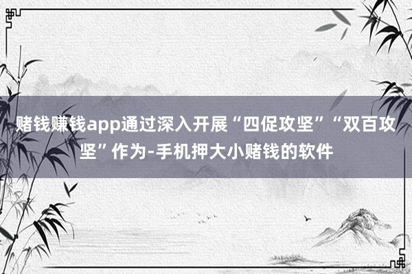 赌钱赚钱app通过深入开展“四促攻坚”“双百攻坚”作为-手机押大小赌钱的软件