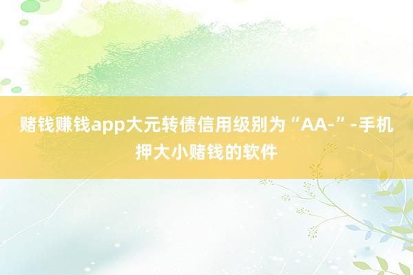 赌钱赚钱app大元转债信用级别为“AA-”-手机押大小赌钱的软件