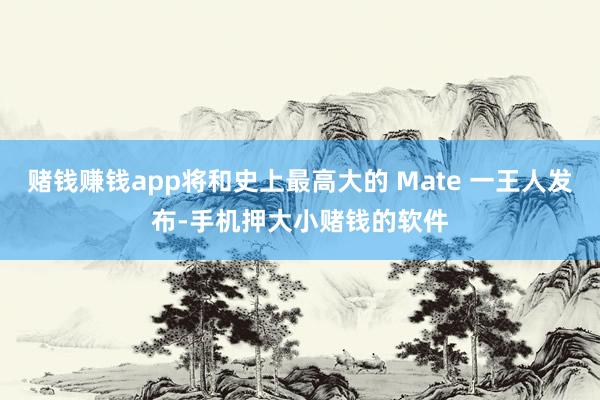 赌钱赚钱app将和史上最高大的 Mate 一王人发布-手机押大小赌钱的软件