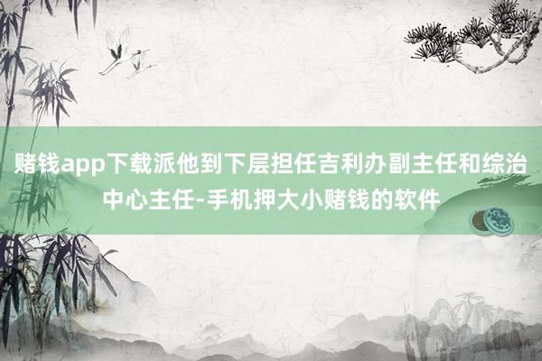 赌钱app下载派他到下层担任吉利办副主任和综治中心主任-手机押大小赌钱的软件