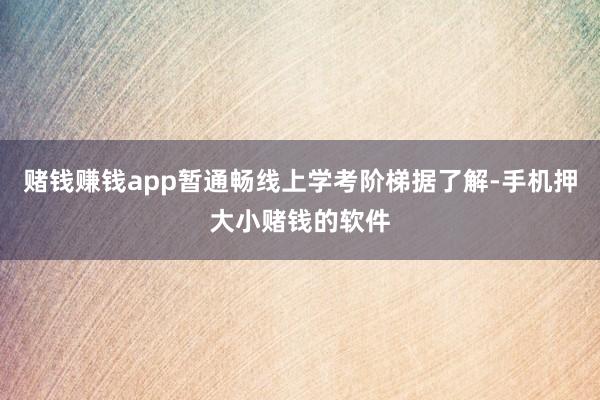 赌钱赚钱app暂通畅线上学考阶梯据了解-手机押大小赌钱的软件