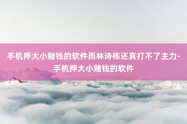 手机押大小赌钱的软件而林诗栋还真打不了主力-手机押大小赌钱的软件