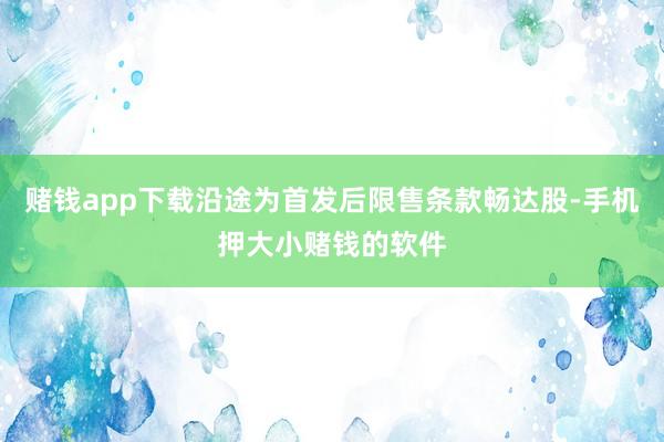 赌钱app下载沿途为首发后限售条款畅达股-手机押大小赌钱的软件