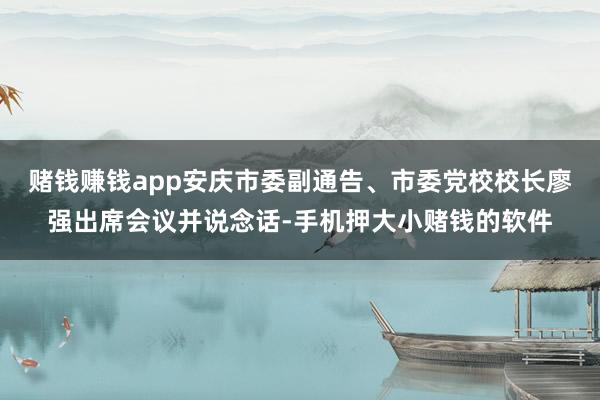 赌钱赚钱app安庆市委副通告、市委党校校长廖强出席会议并说念话-手机押大小赌钱的软件