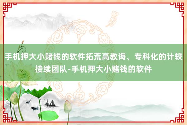 手机押大小赌钱的软件拓荒高教诲、专科化的计较接续团队-手机押大小赌钱的软件