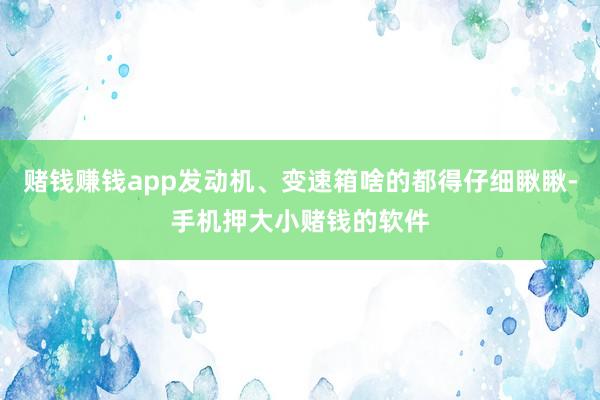 赌钱赚钱app发动机、变速箱啥的都得仔细瞅瞅-手机押大小赌钱的软件